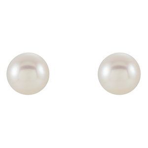 14K Yellow Gold Cultured White Freshwater Pearl Earrings – image 2