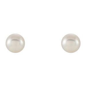 14K Yellow Gold Cultured White Freshwater Pearl Earrings – image 2