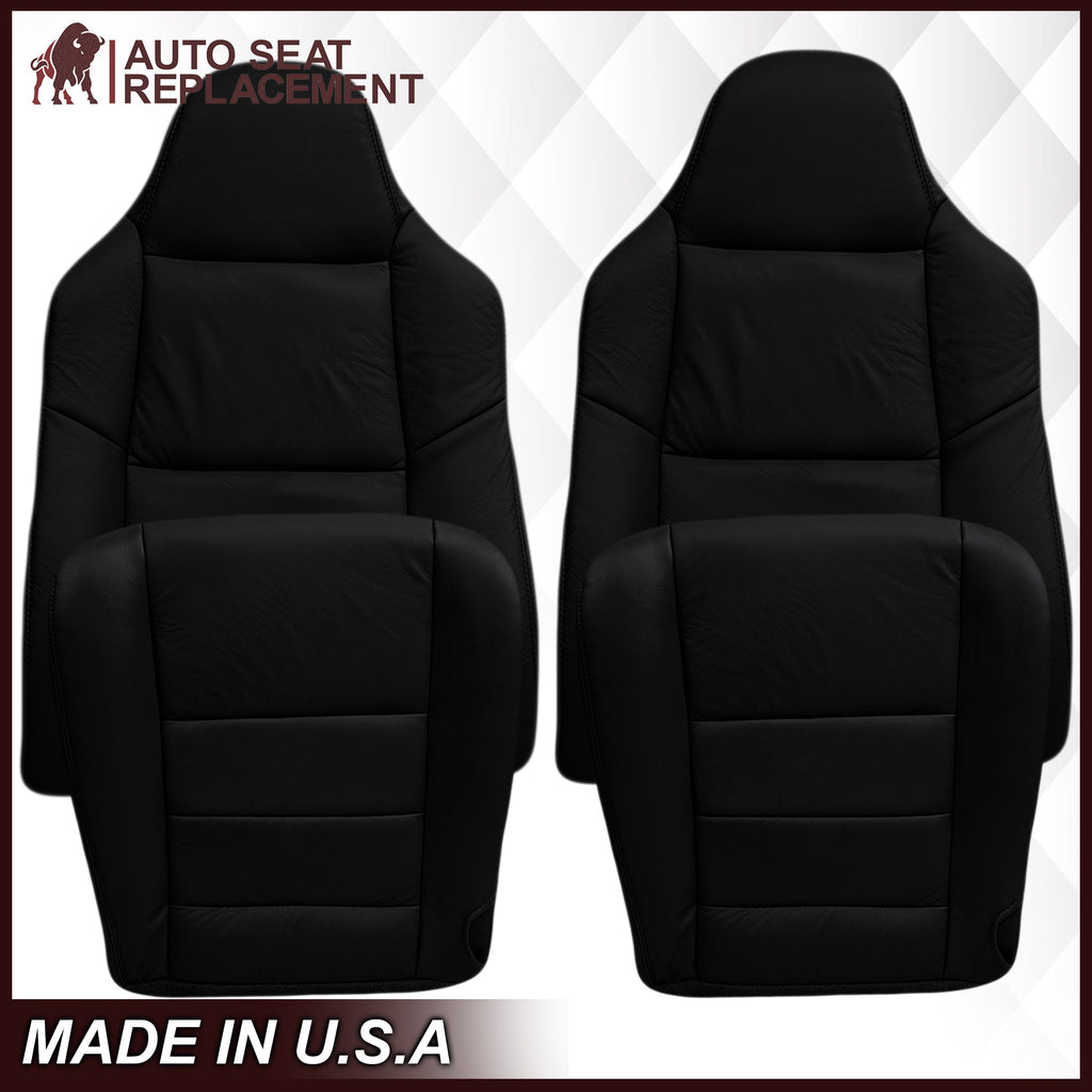 2003-2007 Ford F250/F350/F450/F550 Lariat Seat Cover in Black: Choose Leather or Vinyl