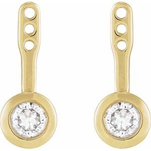 14K Yellow Gold 1 CTW Natural Diamond Earring Jackets – image 2