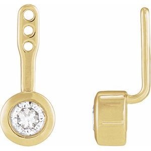 14K Yellow Gold 1/2 CTW Natural Diamond Earring Jackets