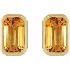 Bezel-Set Solitaire Stud Earrings – image 2