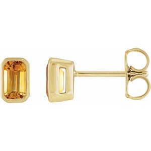 Bezel-Set Solitaire Stud Earrings