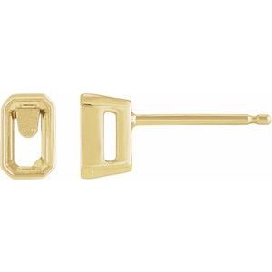 Bezel-Set Solitaire Stud Earrings