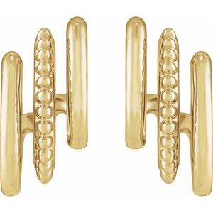 Beaded Stacked Triple Hoop Earrings