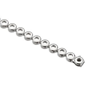 18K White Gold 2.5 mm Round Bezel-Set 7" Line Bracelet Mounting – image 2