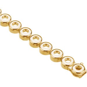 14K Yellow Gold 2.5 mm Round Bezel-Set 7" Line Bracelet Mounting – image 3