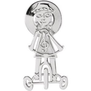 14K White Gold Little Red Tricycle Lapel Pin