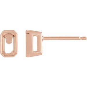 Bezel-Set Solitaire Stud Earrings