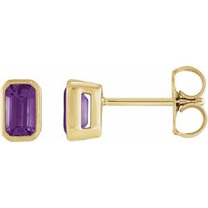 Bezel-Set Solitaire Stud Earrings