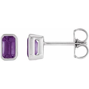 Bezel-Set Solitaire Stud Earrings