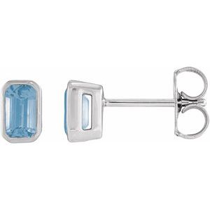 Bezel-Set Solitaire Stud Earrings