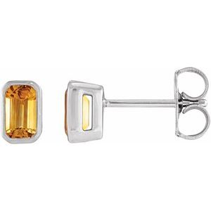 Bezel-Set Solitaire Stud Earrings