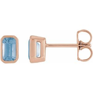 Bezel-Set Solitaire Stud Earrings