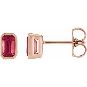 Bezel-Set Solitaire Stud Earrings