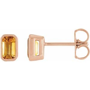 Bezel-Set Solitaire Stud Earrings
