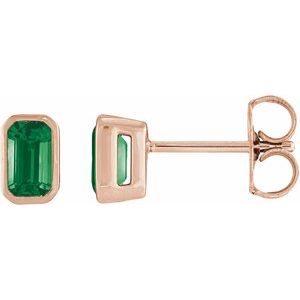 Bezel-Set Solitaire Stud Earrings