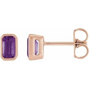 Bezel-Set Solitaire Stud Earrings