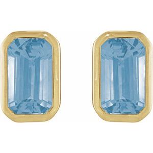 Bezel-Set Solitaire Stud Earrings – image 2
