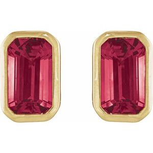 Bezel-Set Solitaire Stud Earrings – image 2