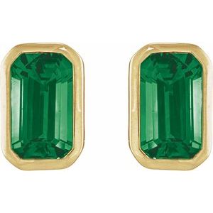 Bezel-Set Solitaire Stud Earrings – image 2
