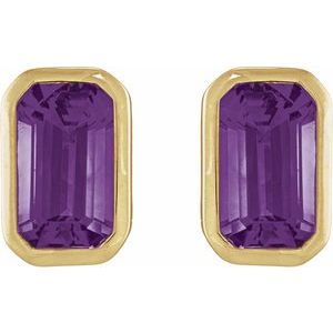 Bezel-Set Solitaire Stud Earrings – image 2