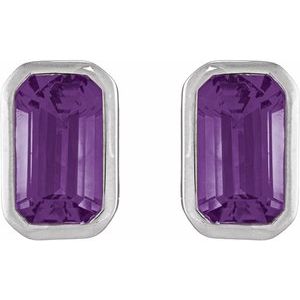 Bezel-Set Solitaire Stud Earrings – image 2