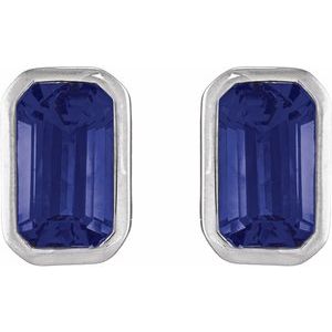 Bezel-Set Solitaire Stud Earrings – image 2