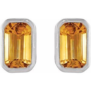 Bezel-Set Solitaire Stud Earrings – image 2
