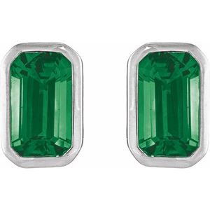 Bezel-Set Solitaire Stud Earrings – image 2