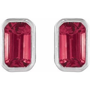 Bezel-Set Solitaire Stud Earrings – image 2