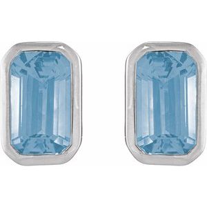 Bezel-Set Solitaire Stud Earrings – image 2