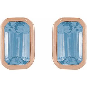 Bezel-Set Solitaire Stud Earrings – image 2