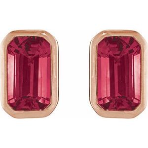 Bezel-Set Solitaire Stud Earrings – image 2