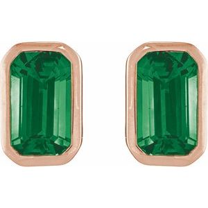Bezel-Set Solitaire Stud Earrings – image 2