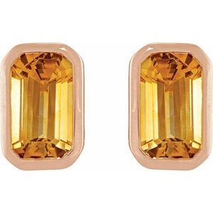 Bezel-Set Solitaire Stud Earrings – image 2