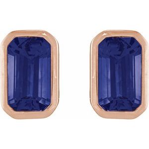 Bezel-Set Solitaire Stud Earrings – image 2