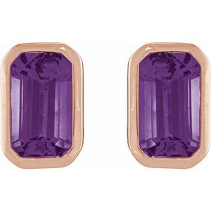 Bezel-Set Solitaire Stud Earrings – image 2