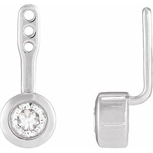 14K White Gold 1/2 CTW Natural Diamond Earring Jackets