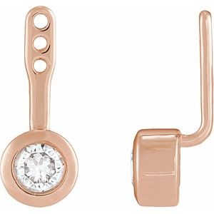 14K Rose Gold 1 CTW Natural Diamond Earring Jackets