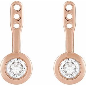 14K Rose Gold 1 CTW Natural Diamond Earring Jackets – image 2