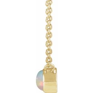14K Yellow Gold Natural Ethiopian Opal Cabochon 18" Necklace