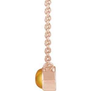 14K Rose Gold Natural Citrine Cabochon 18" Necklace