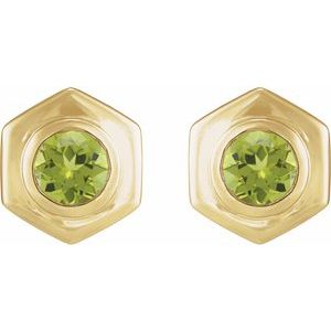 Bezel-Set Solitaire Stud Earrings