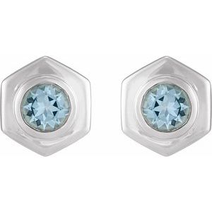 Sterling Silver Natural Sky Blue Topaz Stud Earrings – image 2