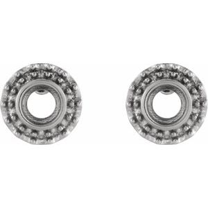 14K White Gold 4 mm Round Halo-Style Stud Earring Mounting – image 2