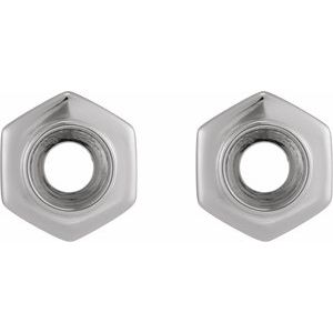 14K White Gold 5 mm Round Bezel-Set Stud Earring Mounting – image 2