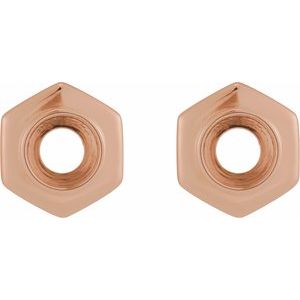 14K Rose Gold 5 mm Round Bezel-Set Stud Earring Mounting – image 2