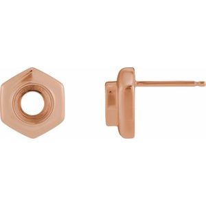 14K Rose Gold 5 mm Round Bezel-Set Stud Earring Mounting