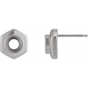 Sterling Silver 5 mm Round Bezel-Set Stud Earring Mounting